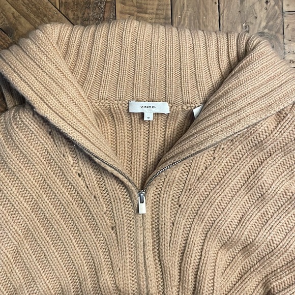 NWT Vince. Ribbed Zipped Wool Blend Cardigan - Picture 8 of 11